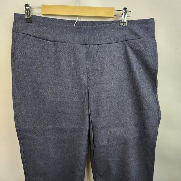 One 5 One Denim Blue Miracle AB Shaper Stretch Pull On Capri Pants Sz XL - Picture 2 of 5
